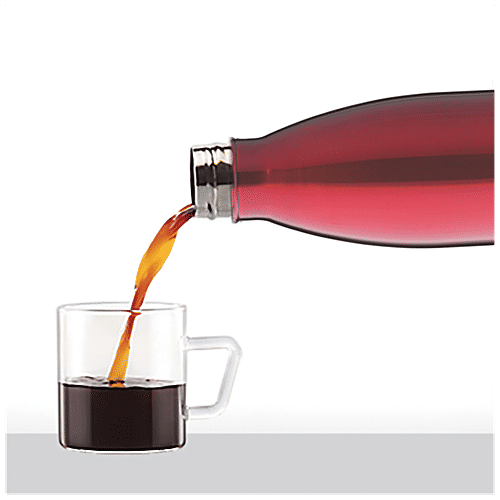 Borosil Flask - Stainless Steel, Vacuum Insulated, Red, Hydra Bolt, 1 L (1 pc) 