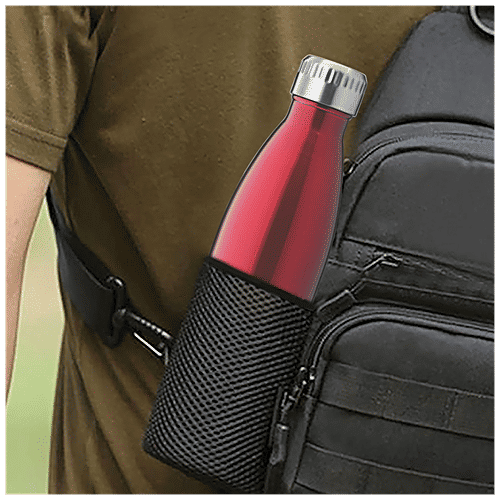 Borosil Flask - Stainless Steel, Vacuum Insulated, Red, Hydra Bolt, 1 L (1 pc) 