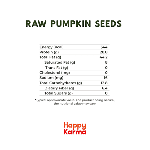 Buy Happy Karma Raw Pumpkin Seeds Rich In Omega 3, Zinc & Magnesium