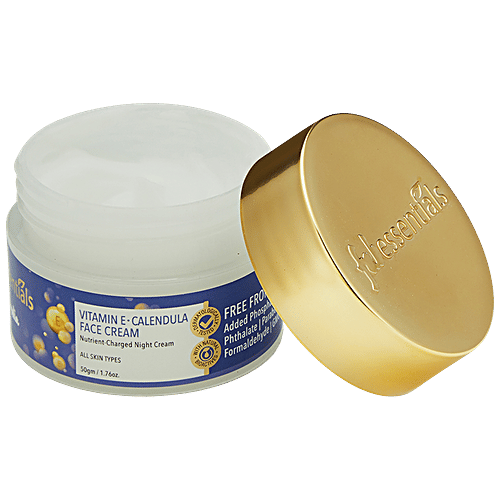 Fabessentials Vitamin E Calendula Face Cream - Nutrient-Charged Night Cream, For All Skin Types, 100 g  