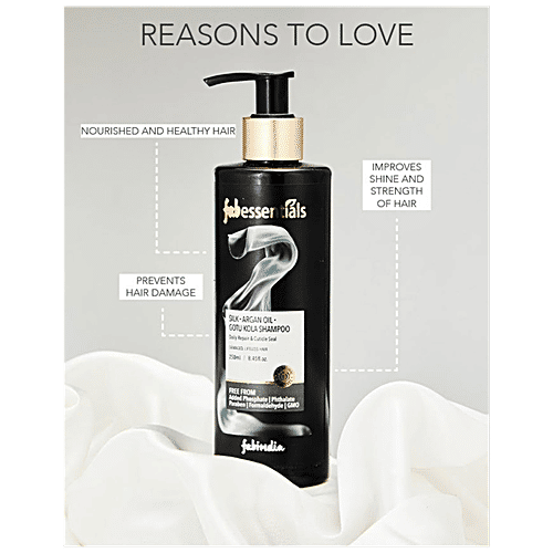 Fabessentials Silk Argan Oil Gotu Kola Shampoo - Prevents Hair Damages, For Strong, Shiny Hair, 250 ml