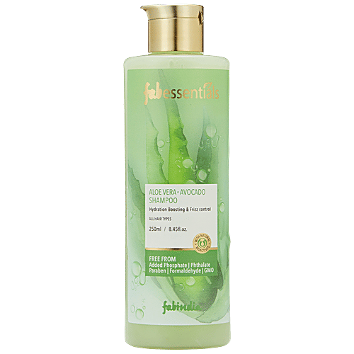 Fabessentials Aloe Vera Avocado Shampoo - Boosts Hydration, Frizz Control, For All Hair Types, 250 ml  
