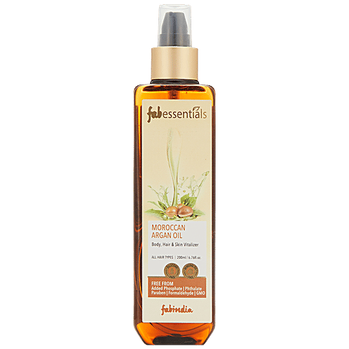 Fabessentials Moroccan Argan Oil - Body, Hair & Skin Vitaliser, Paraben Free, 200 ml