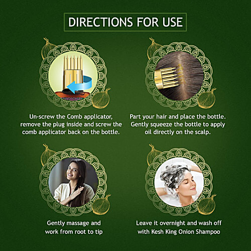 Kesh King Ayurvedic Onion Oil - Anti-hairfall, Controls Dry Scalp, Strengthens & Nourishes Hair, 200 ml