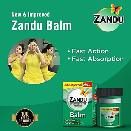 Zandu Zandu Balm | Effective relief from Headache, Body Pain, Sprain and Cold | No. 1 Ayurvedic Balm for Quick Pain Relief, 50ml, 50 ml  