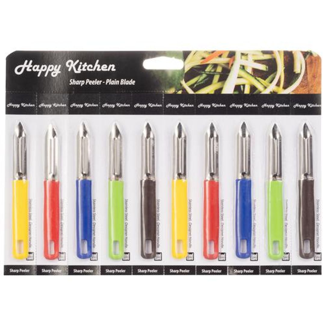 Happy Kitchen Vegetable Sharp Peeler - Assorted Colour, For Home & Professional, 1 pc 