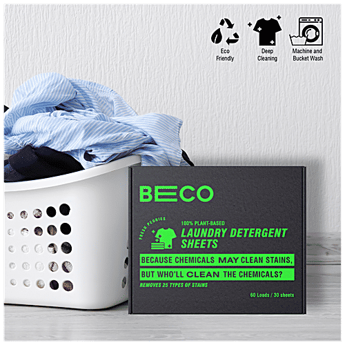 Buy BECO PlantBased Laundry Detergent Sheets Tough On Stains, For