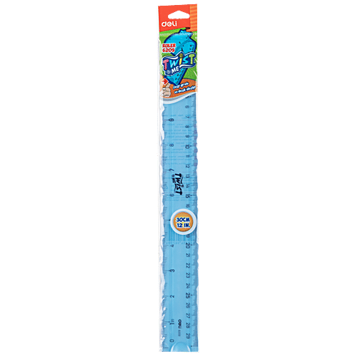 Buy Deli Flexible Ruler/Scale - W6209, Plastic, 30 Cm, Assorted Colour ...