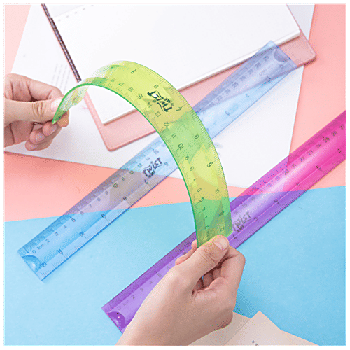 Deli Flexible Ruler/Scale - W6209, Plastic, 30 Cm, Assorted Colour, 1 pc  