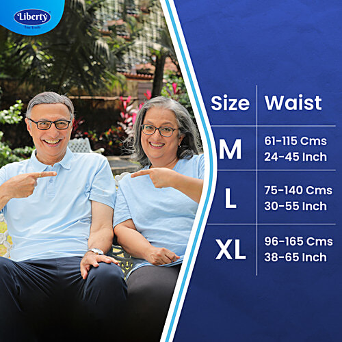 Liberty Diapers Eco Adult Diaper Pants, Extra Large (XL) Waist Size (96-165cm | 38-65 inches), 20 pcs  Unisex, High Absorbency, Leak Proof, Overnight Protection