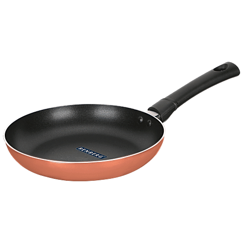 Renberg Orchid Non-Stick Cookware Set - Kadhai With Lid, Fry Pan & Tawa, Food Safe, Copper, 4 pcs