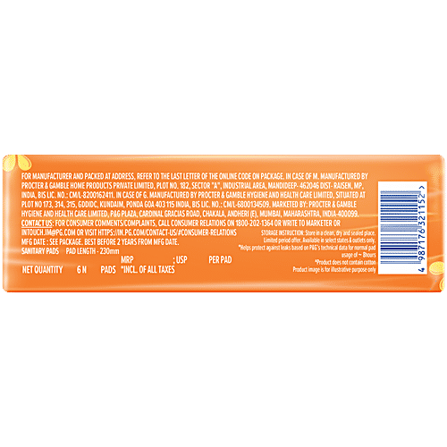 Whisper Choice Sanitary Napkins - Regular, 6 pcs  