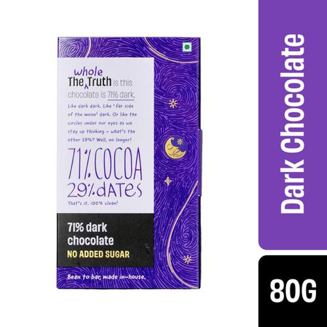 The Whole Truth 71% Dark Chocolate - No Added Sugar, 80 g 