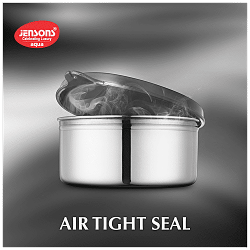 Jensons Aqua Lunch Box With Bag - Leakproof, Airtight, Khadi Navy Blue & Brown, 3 pcs  