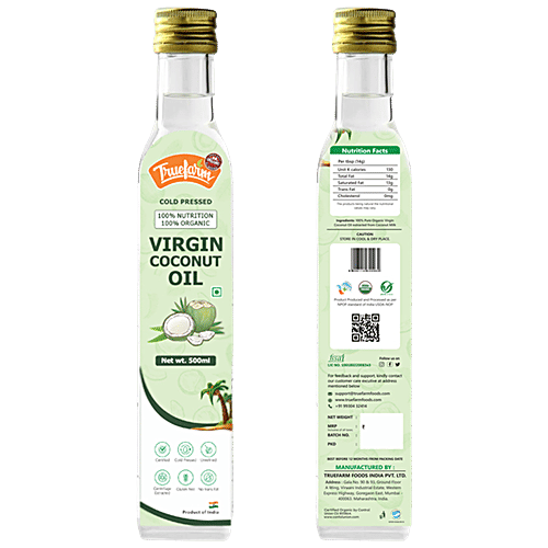 Buy Truefarm Organic Virgin Coconut Oil Cold Pressed Online at Best