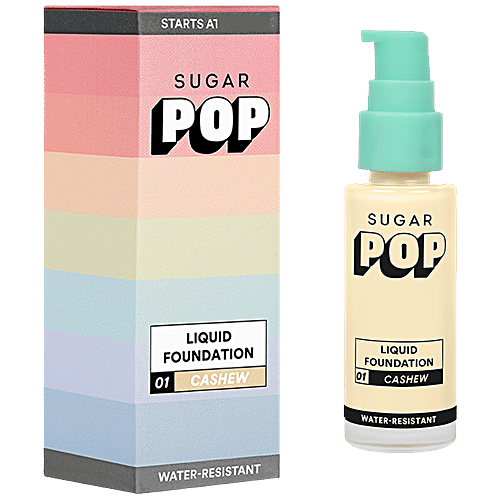 Sugar Pop Liquid Foundation - Water-Resistant, Long-Lasting, Super Matte, 30 ml 01 Cashew 