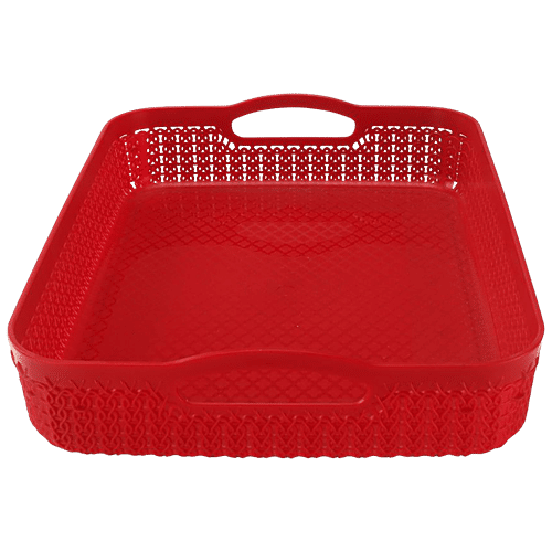 Buy Nayasa Rope Basket Square Basket For Fruits & Vegetables For Dining Table/Kitchen Red