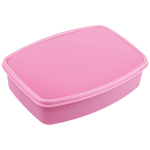 Nayasa Witty Double Decker Plastic Lunch Box For Kids - School, Office, Tiffin Box, Dabba, Pink, 1 pc  