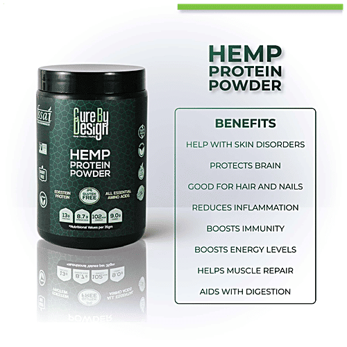 Buy Cure By Design Hemp Protein Powder Dairy Free, Build & Repair