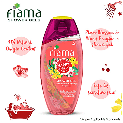 Buy Fiama Happy Naturals Shower Gel Plum Blossom & Ylang, For