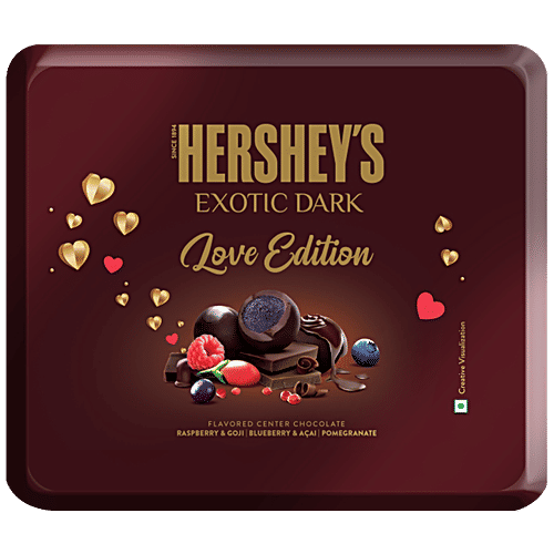 Hershey's Exotic Dark - Love Edition, Raspberry & Goji, Valentine Day Chocolate Gift Pack, 266.6 g  