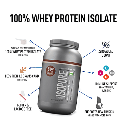 Isopure Protein Powder Drink Mix For Adults - Creamy Vanilla, Lactose & Gluten Free, 1 kg
