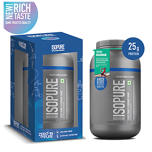 Isopure Protein Powder Drink Mix For Adults - Creamy Vanilla, Lactose & Gluten Free, 1 kg