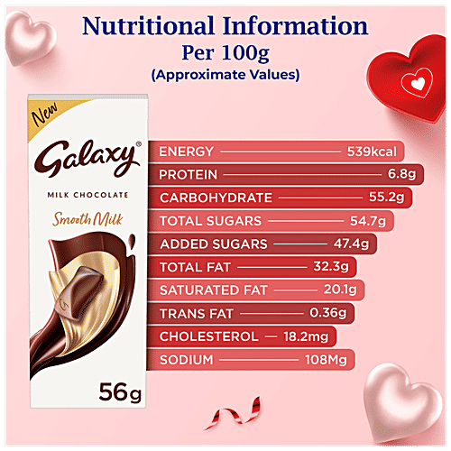 Galaxy Smooth Milk Chocolate Gift Pack For Valentine's Day - Rich Flavour, 112 g (2 pcs x 56 g) 