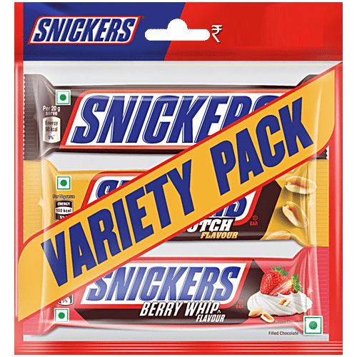 Snickers Peanut Assorted Chocolate Bars Variety Pack, 125 g