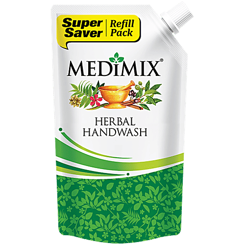 Medimix Ayurvedic Herbal Handwash Refill, 700 ml Pouch 18 Exotic Herbs for Germ Protection & Soft, Moisturized Hands