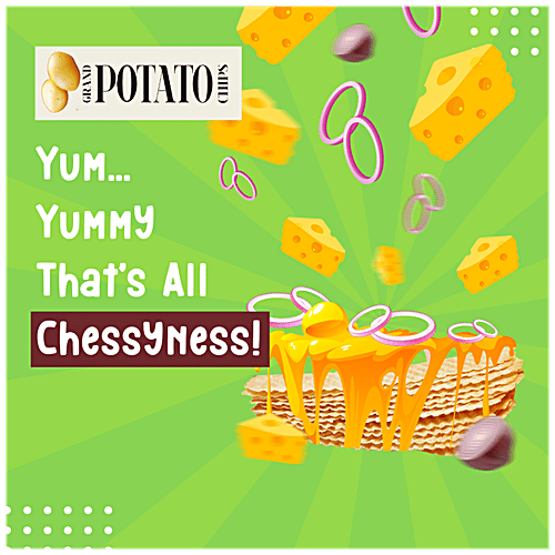 Bal Snack Grand Potato Chips - Cheese & Onion, Crispy, 60 g  