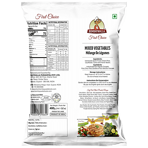 Bombaywalla Foods Mixed Vegetables, 400 g  