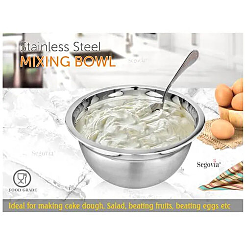Segovia Mixing Bowl - Stainless Steel, Durable, For Making Cake Dough, Salad, 3.5 L  