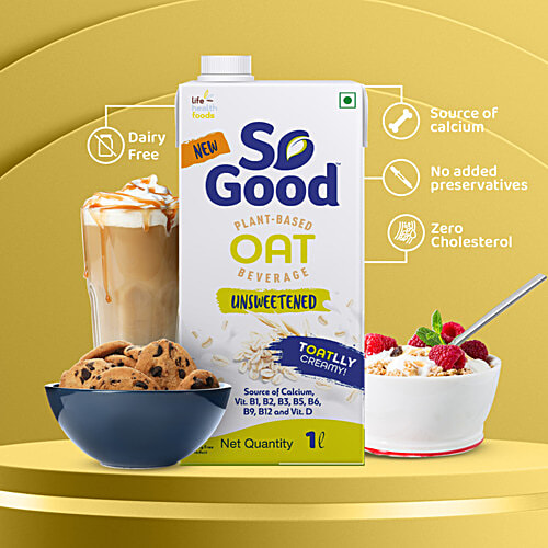 So Good Plant-Based Oat Beverage - Unsweetened, 1 L  