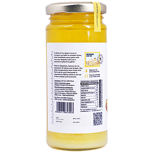 Barosi A2 Desi Cow Ghee - Rich In Antioxidants, 250 ml Jar 