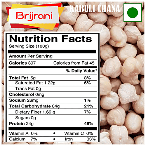 Brijrani Kabuli Chana - Pure & Premium Quality, 1 kg Pouch