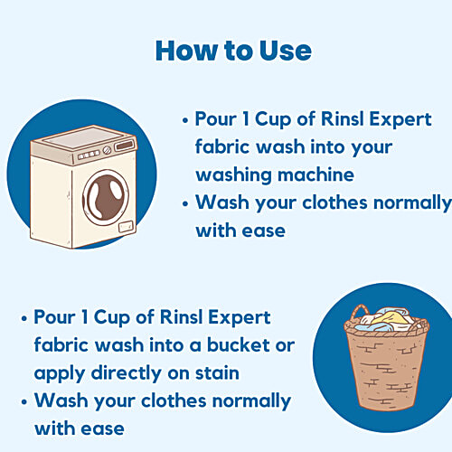 Rinsl Liquid Detergent - Removes Tough Stains, Ideal For All Clothes & Fabrics, 450 ml  Removes Tough Stains
 Ideal For All Clothes & Fabrics