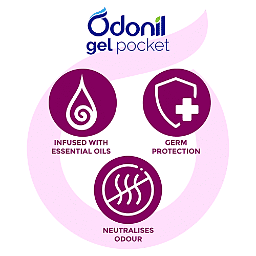 Odonil  Gel Pocket - Floral Valley, Long-Lasting Fragrance, Provides Germ Protection, 10 g  30 Days of Freshness
 Floral Valley
 Germ Protection