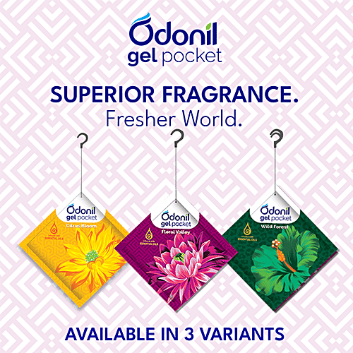Odonil  Gel Pocket - Floral Valley, Long-Lasting Fragrance, Provides Germ Protection, 10 g  30 Days of Freshness
 Floral Valley
 Germ Protection