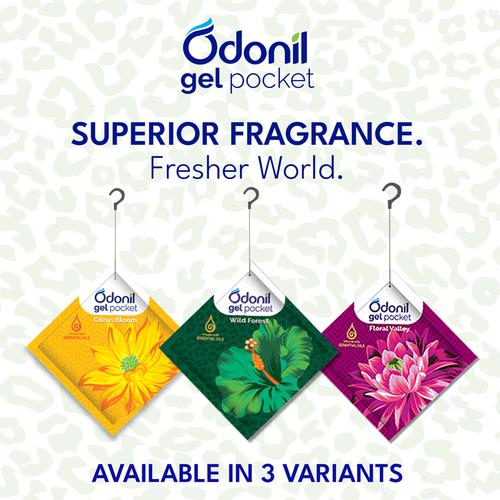 Odonil  Gel Pocket - Wild Forest, Long-Lasting Fragrance, Provides Germ Protection, 10 g  