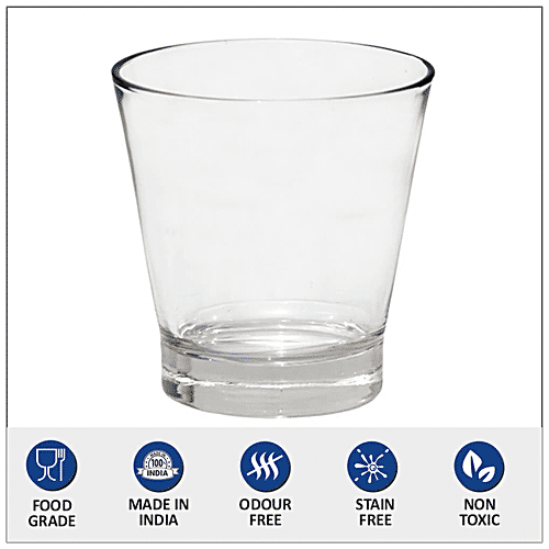 Yera Whiskey Glasses - Transparent, 340 ml (Set of 6) 