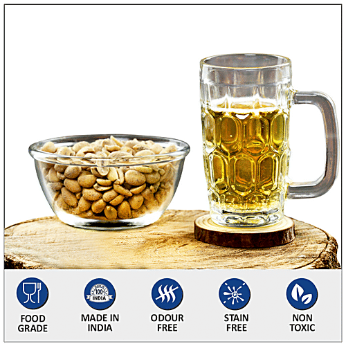 Buy Yera Glass Bowl & Beer Mug Set Plain, Lightweight Online at Best