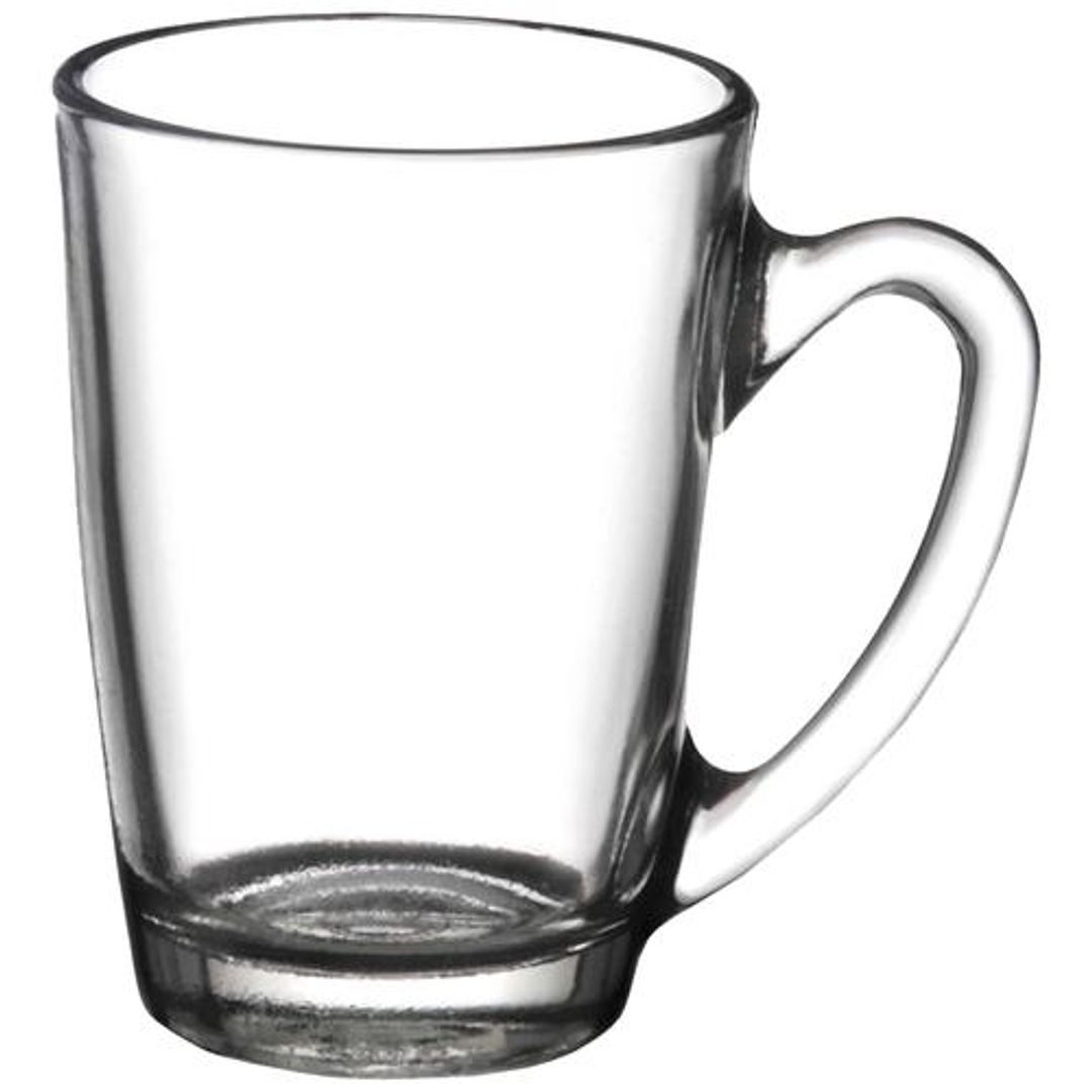 Yera Glass Tea/Coffee Mug Set - Plain, Lightweight, 230 ml (Set of 6)