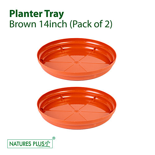 Natures Plus Planter Tray 14 - Brown, Durable, Longlasting, 2 pcs