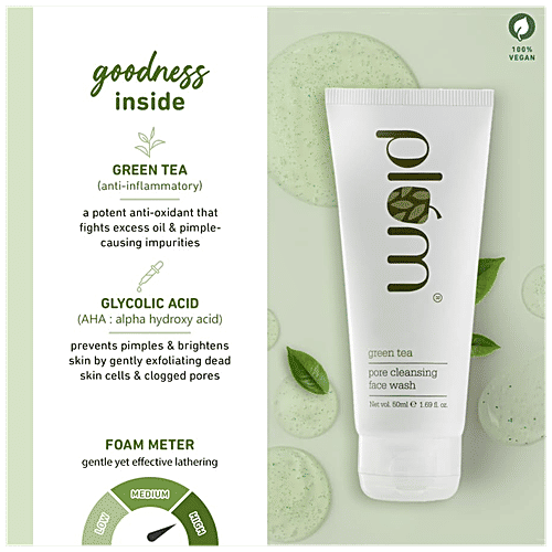 Buy Plum Green Tea Pore Cleansing Face Wash Fights Pimples & Removes