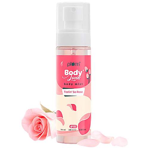 Plum BodyLovin' Body Mist - Feelin' So Rose, Floral Fragrance, Perfume Body Spray, 100 ml