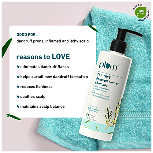 Plum Tea Tree Dandruff Control Shampoo, 250 ml  