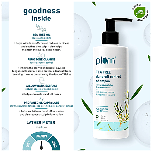 Plum Tea Tree Dandruff Control Shampoo, 250 ml  
