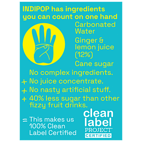 Buy Indipop Ginger Lemon Fruit Juice Carbonated, No Preservatives