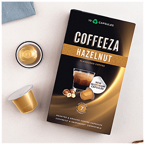 Buy Coffeeza Hazelnut Flavoured Aluminium Coffee Capsules Roasted